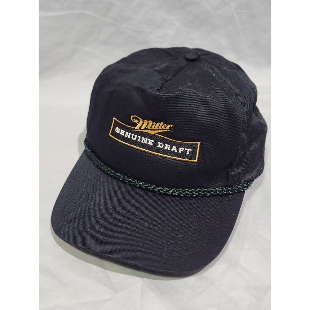 Miller Hat Men Black American Needle Genuine Draft Snap Back‎ Cap